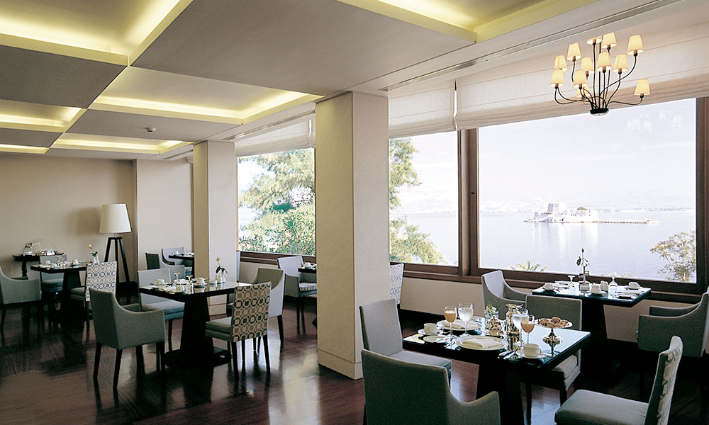 Circle restaurant Amphitryon Hotel in Greece